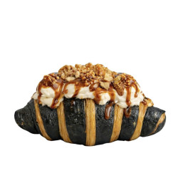 Caramel and Bamboo Charcoal Coating Croissant - KAH Bakery